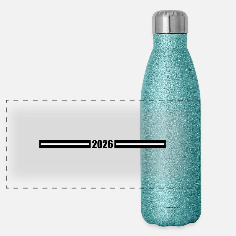 Année 2026 Gourde isotherme panoramique pailletée 500 ml