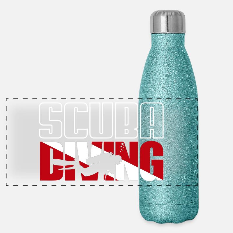 Tauchen / Tauchen / busseitig / Mergulho / Tauchen - Panorama Glitzer Isolierflasche 500 ml - Blau Glitzer