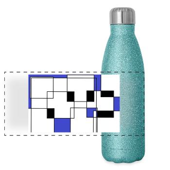 Sequence - Panoramic Glitter Thermal Bottle 500 ml - blue glitter - Front