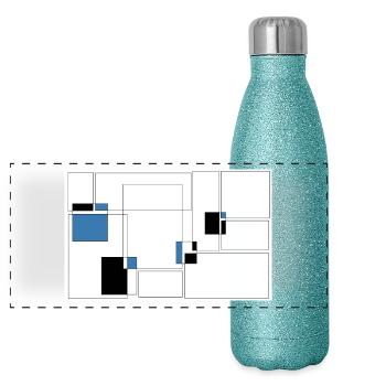 Soul - Panoramic Glitter Thermal Bottle 500 ml - blue glitter - Front