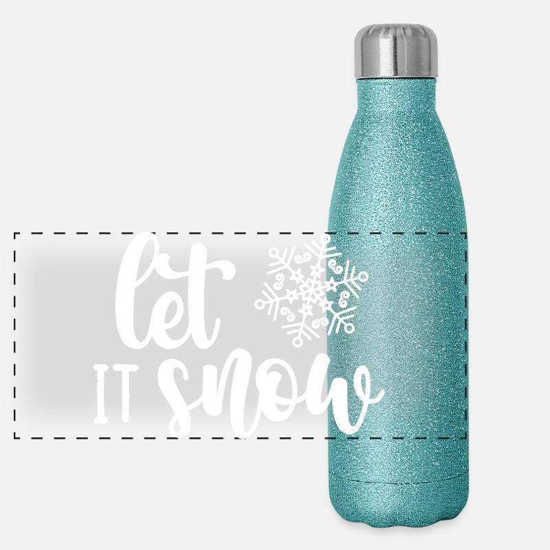 Winter Snowflake Script Typografie Panorama Glitzer Isolierflasche 500 ml