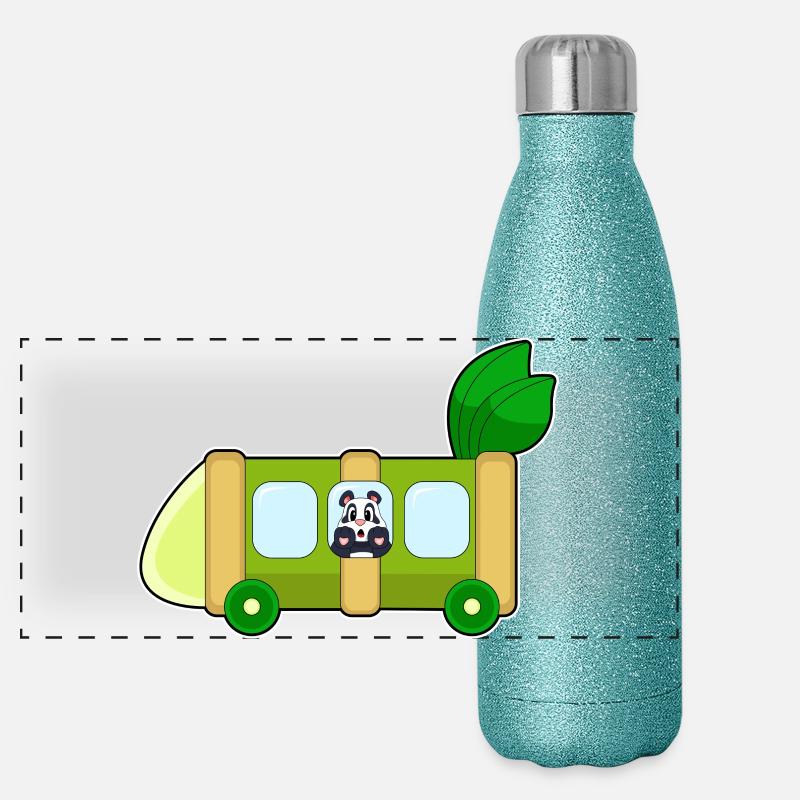 Bus scolaire Panda Bamboo Gourde isotherme panoramique pailletée 500 ml