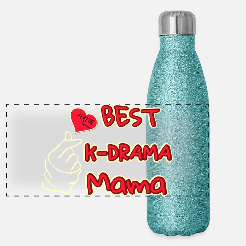 Beste Mutter beste kdrama Mama Panorama Glitzer Isolierflasche 500 ml