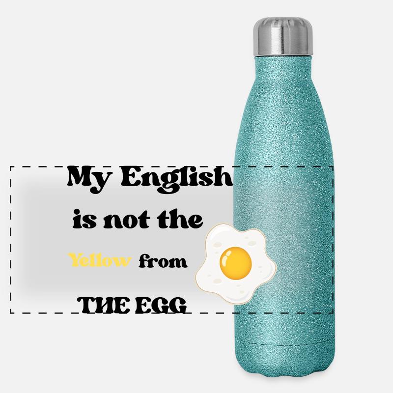Frühstücks-Fried Egg Illustration Panorama Glitzer Isolierflasche 500 ml