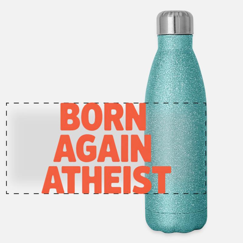 Bold Rebirth Atheist Statement Design Panoramic Glitter Thermal Bottle 500 ml