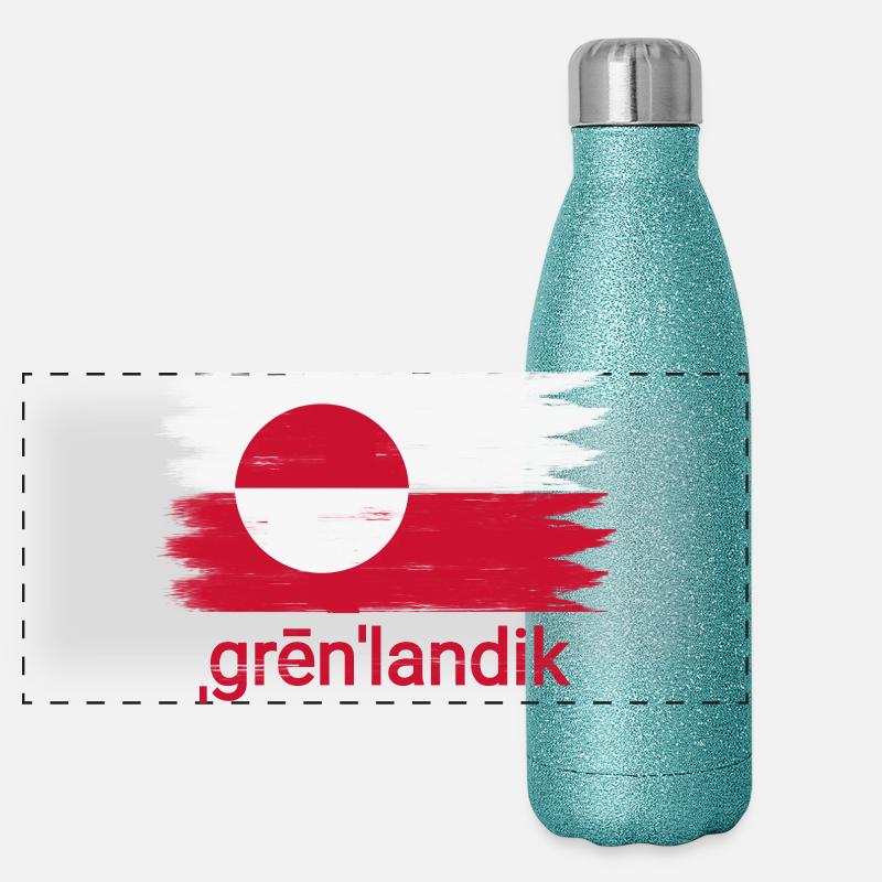 Drapeau de Grønlandik Gourde isotherme panoramique pailletée 500 ml