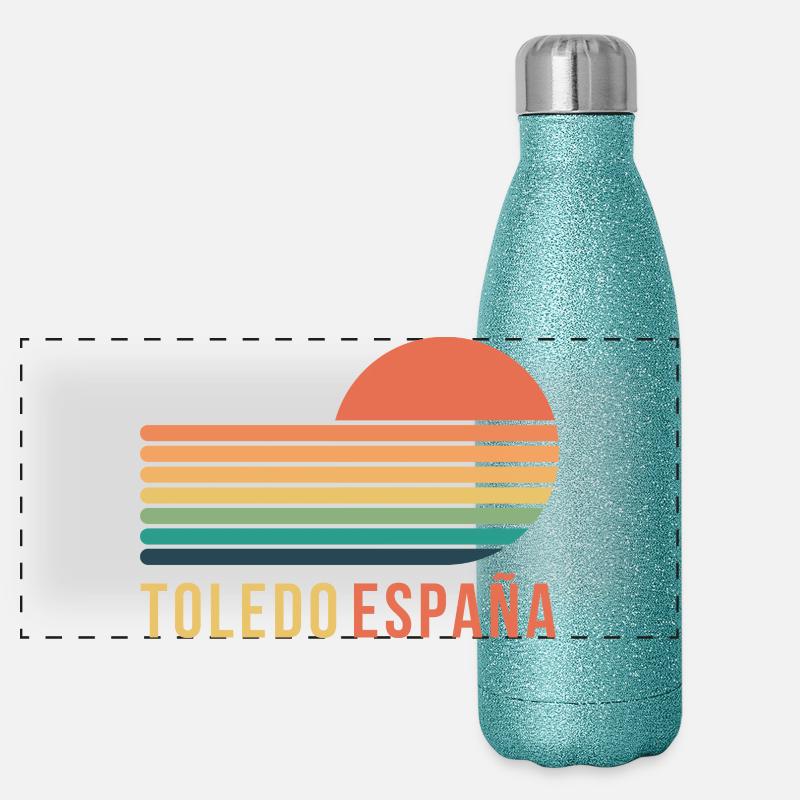 Toledo, Spanien Panorama Glitzer Isolierflasche 500 ml