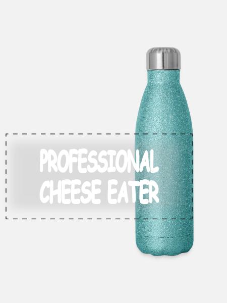 Cheese - Panoramic Glitter Thermal Bottle 500 ml - blue glitter - Front