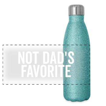 Pas le préféré de papa - Gourde isotherme panoramique pailletée 500 ml - paillettes bleues - Devant