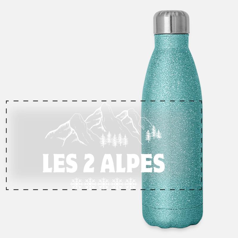 ski, station de ski, les 2 Alpes Gourde isotherme panoramique pailletée 500 ml