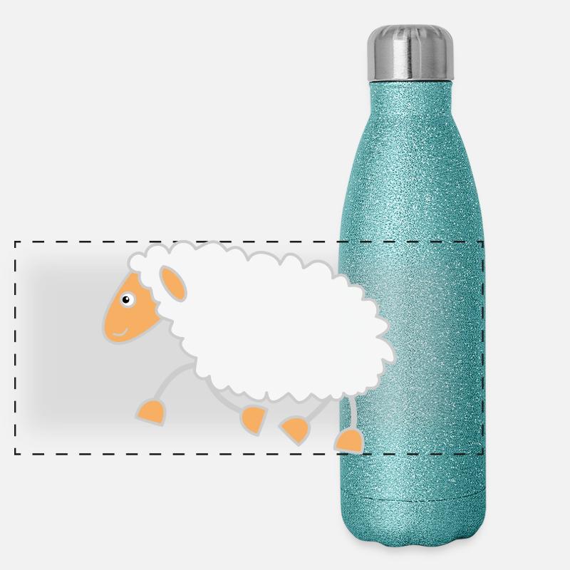 Sheep trots to the shepherd Panoramic Glitter Thermal Bottle 500 ml