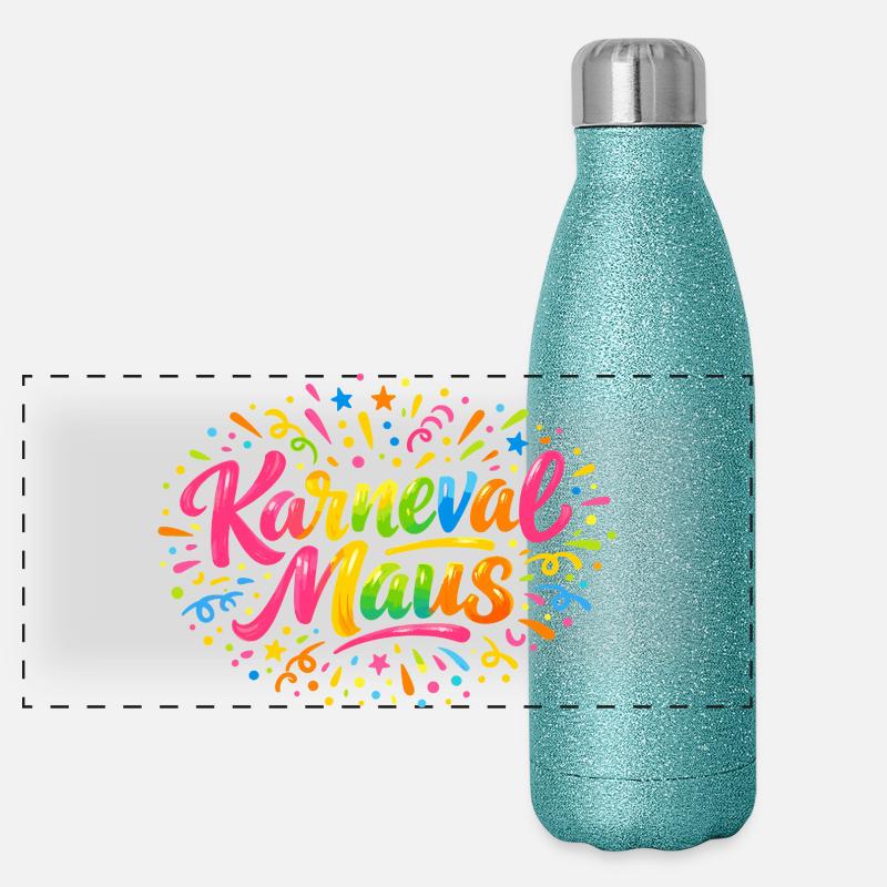Karnevalsmaus Karneval Köln Süß Niedlich Geschenk Panorama Glitzer Isolierflasche 500 ml