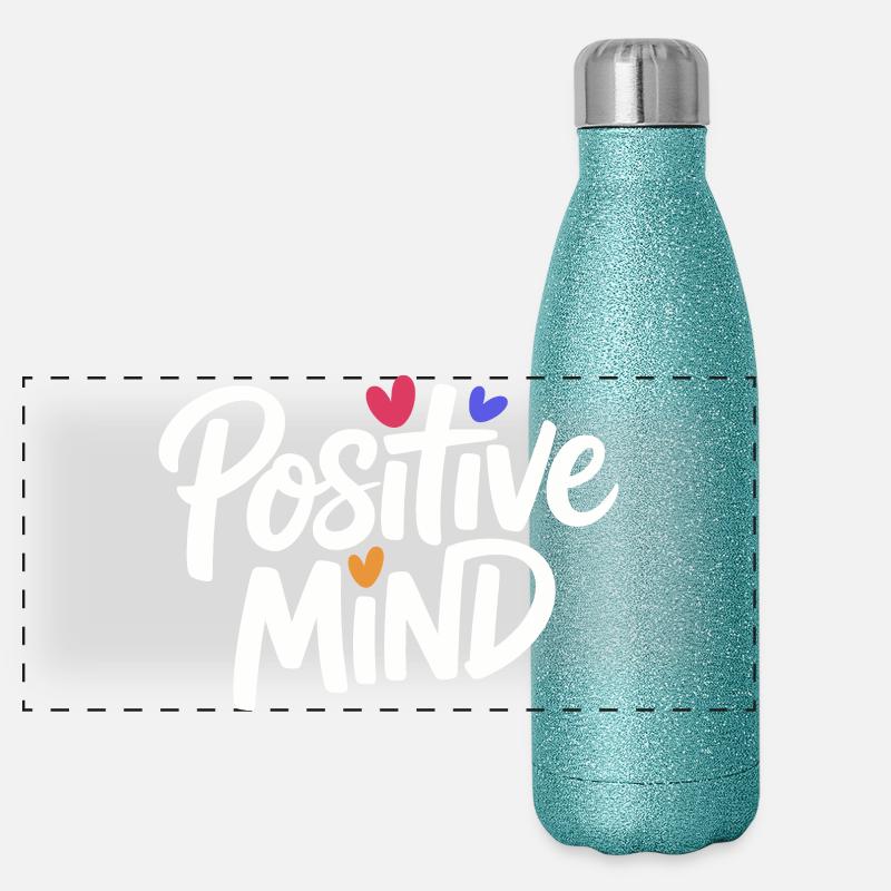 Positive Mind Schriftzug Panorama Glitzer Isolierflasche 500 ml
