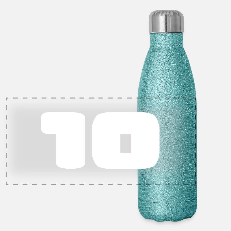 10. 10 ANS. 10e ANNIVERSAIRE. ANNIVERSAIRE 10 ANS. Gourde isotherme panoramique pailletée 500 ml