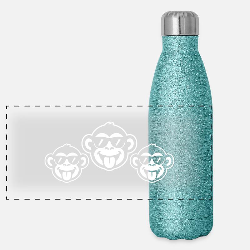 Affe Party Team Panorama Glitzer Isolierflasche 500 ml