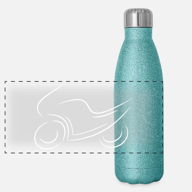 Motorcycle outline Panoramic Glitter Thermal Bottle 500 ml
