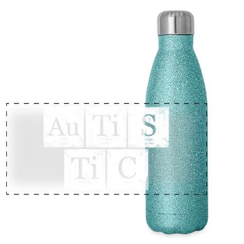 Tableau Périodique AuTiSTiC Nerd Geek - Gourde isotherme panoramique pailletée 500 ml - paillettes bleues - Devant
