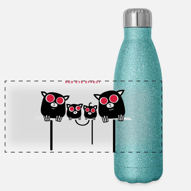 Red-Eye-Maki – der süßeste Blitzunfall der Welt Panorama Glitzer Isolierflasche 500 ml