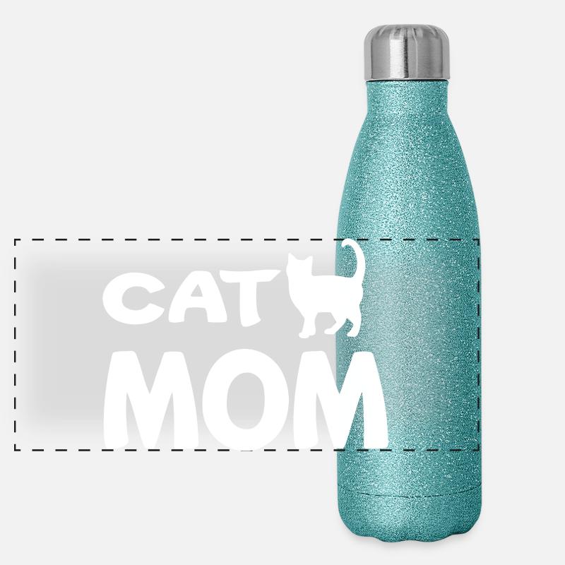 Katzenmutter Panorama Glitzer Isolierflasche 500 ml