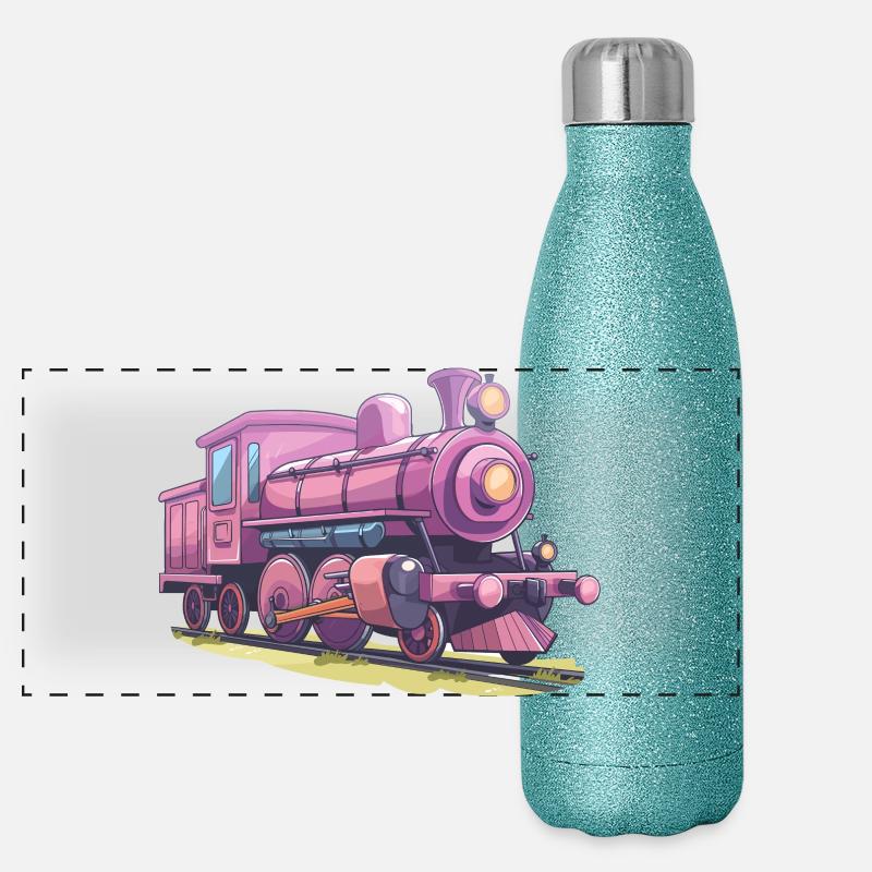 Locomotive Comic Look Panoramic Glitter Thermal Bottle 500 ml