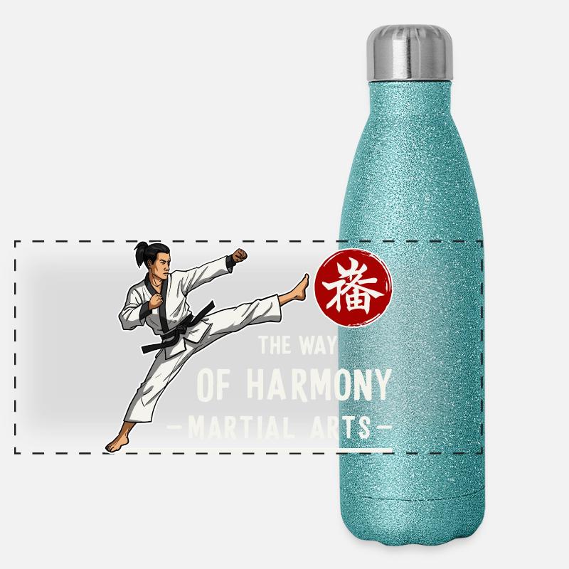Kampfkunst Panorama Glitzer Isolierflasche 500 ml