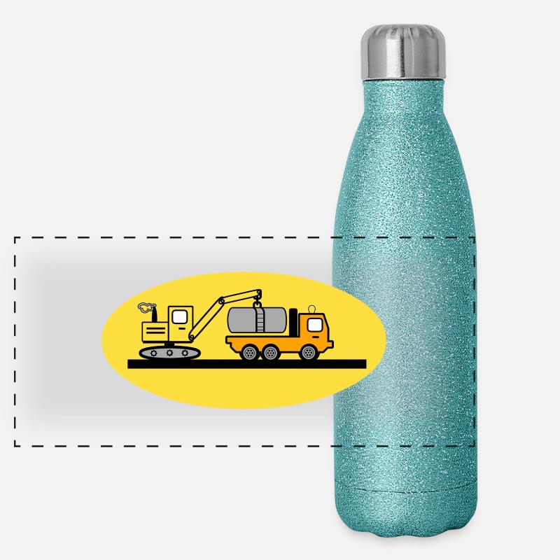 Excavator Panoramic Glitter Thermal Bottle 500 ml