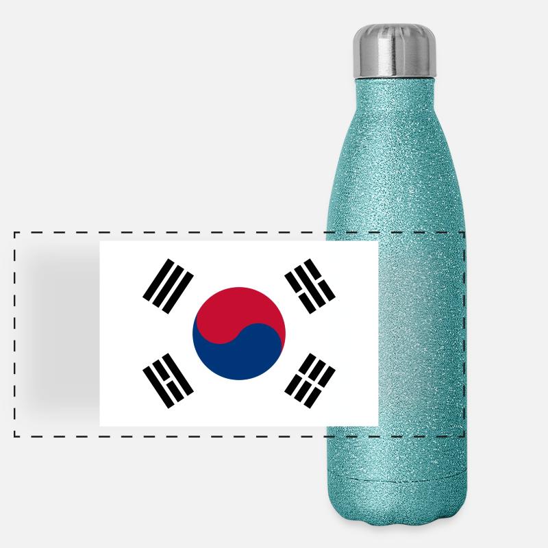 Drapeau national de Corée du Sud Gourde isotherme panoramique pailletée 500 ml