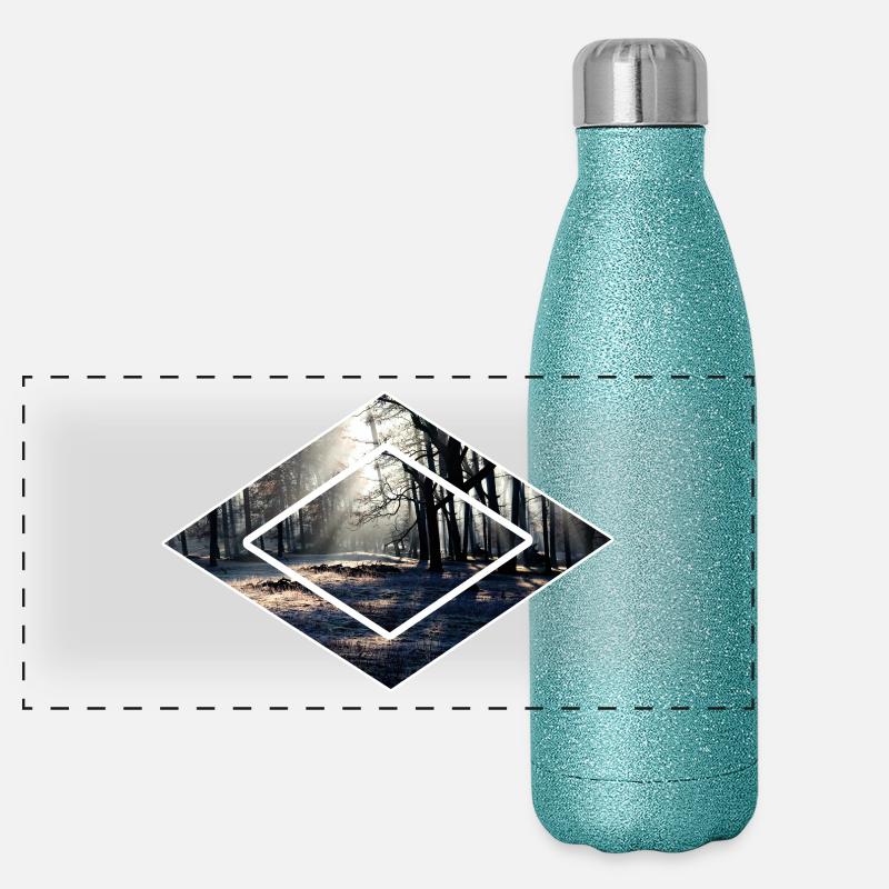 Forest forests in the forest Panoramic Glitter Thermal Bottle 500 ml