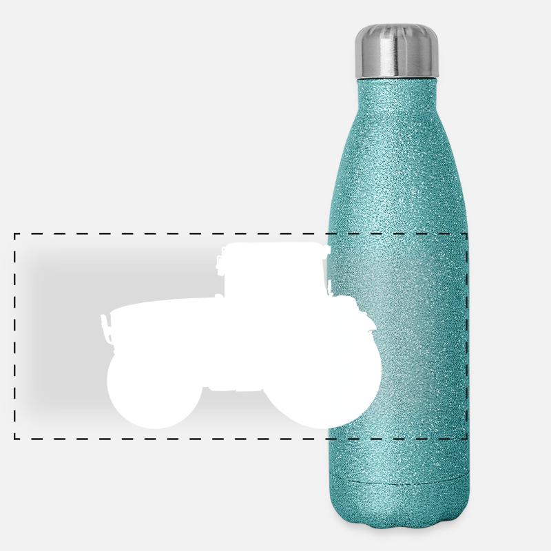Tractor tractor tractor tractors Panoramic Glitter Thermal Bottle 500 ml