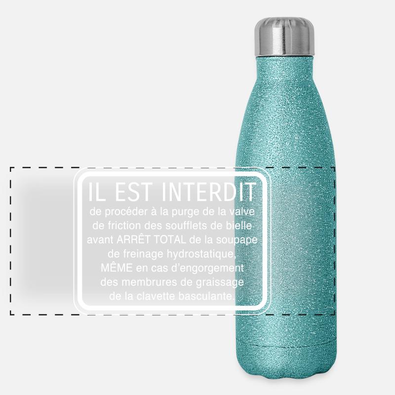 Charabia mécanique [blanc] Gourde isotherme panoramique pailletée 500 ml