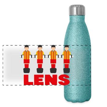Lens - Gourde isotherme panoramique pailletée 500 ml - paillettes bleues - Devant