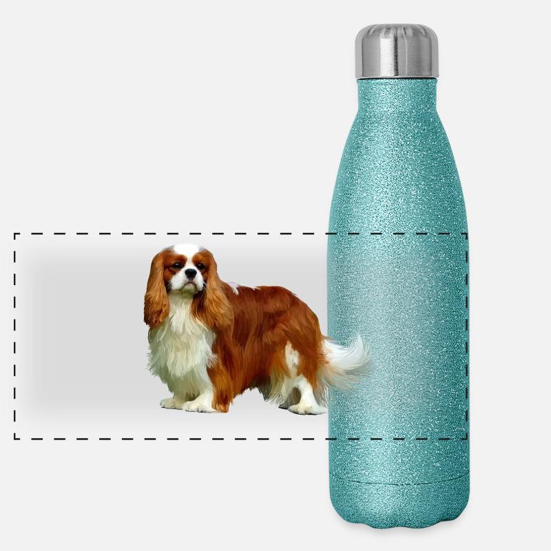 Cavalier King Charles Spaniel Gourde isotherme panoramique pailletée 500 ml