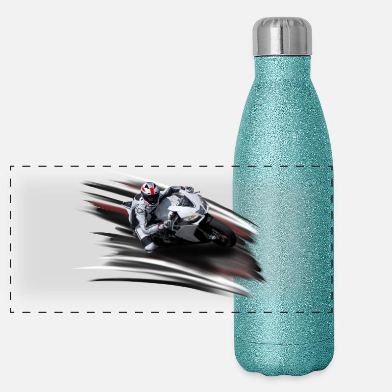 Motorcycle Panoramic Glitter Thermal Bottle 500 ml
