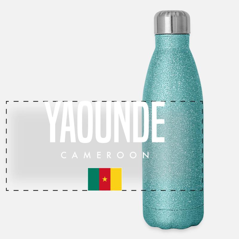 Yaoundé Cameroun Camerounais Gourde isotherme panoramique pailletée 500 ml