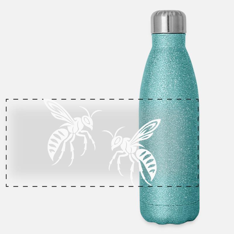 Guêpe abeille Gourde isotherme panoramique pailletée 500 ml