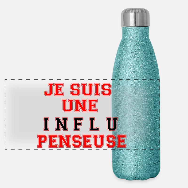 Ich bin ein Influencer Panorama Glitzer Isolierflasche 500 ml