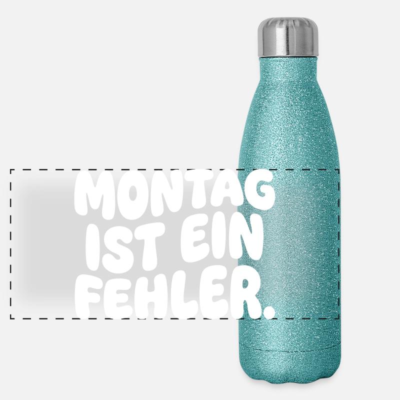 Lundi est une erreur Gourde isotherme panoramique pailletée 500 ml