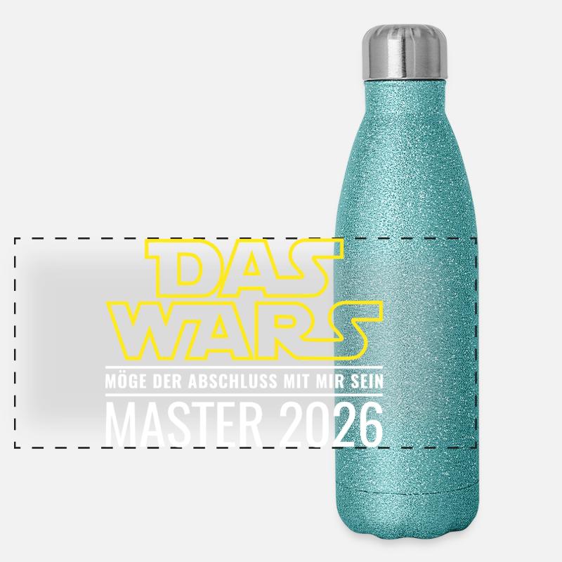 Master 2026 Das wars Panorama Glitzer Isolierflasche 500 ml