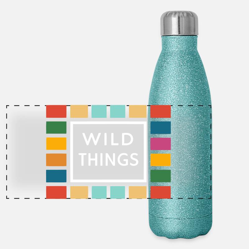 Wild Things Bunte Rahmen Panorama Glitzer Isolierflasche 500 ml