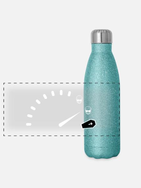 Mitternachts-Chrono-Bestattungsinstitut - Panorama Glitzer Isolierflasche 500 ml - Blau Glitzer