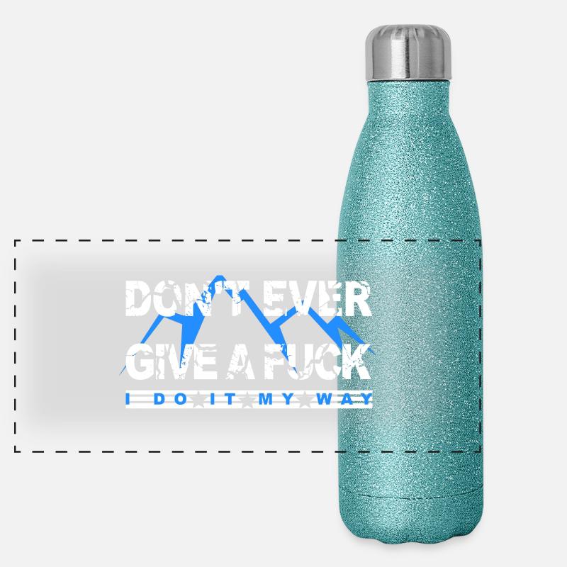 Funny saying, fuck Panoramic Glitter Thermal Bottle 500 ml