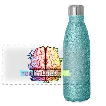 Electric Meatball Malfunction - Panoramic Glitter Thermal Bottle 500 ml - blue glitter - Front