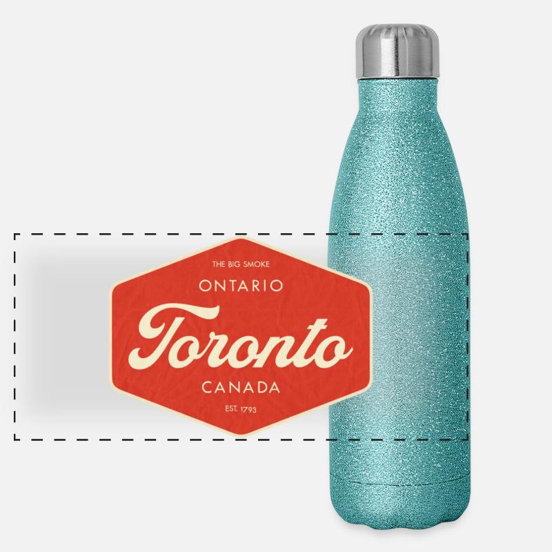 Panneau rétro de Toronto Gourde isotherme panoramique pailletée 500 ml
