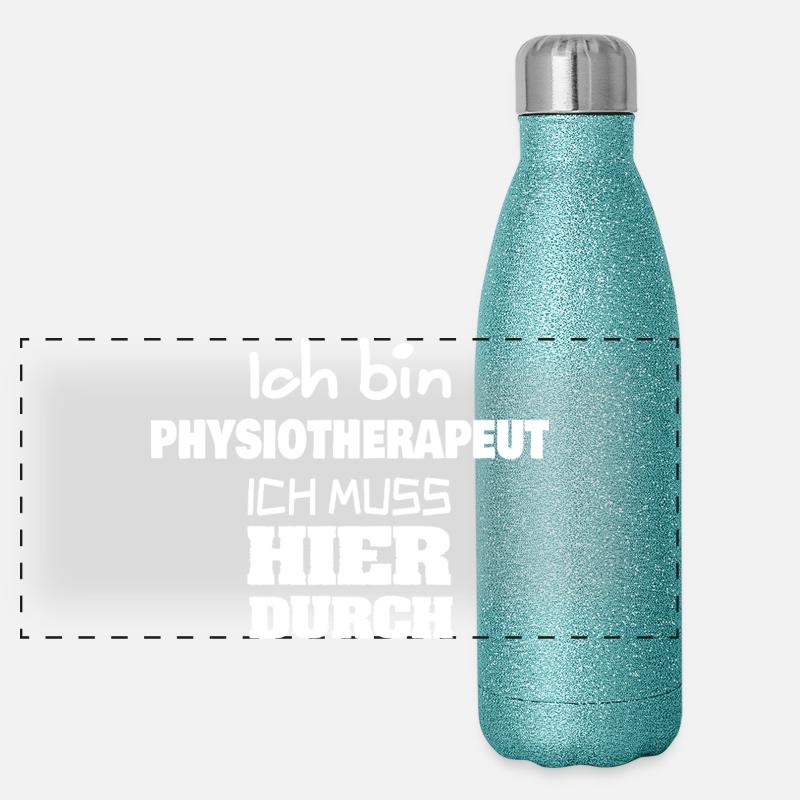 Beruf Physiotherapeut Panorama Glitzer Isolierflasche 500 ml