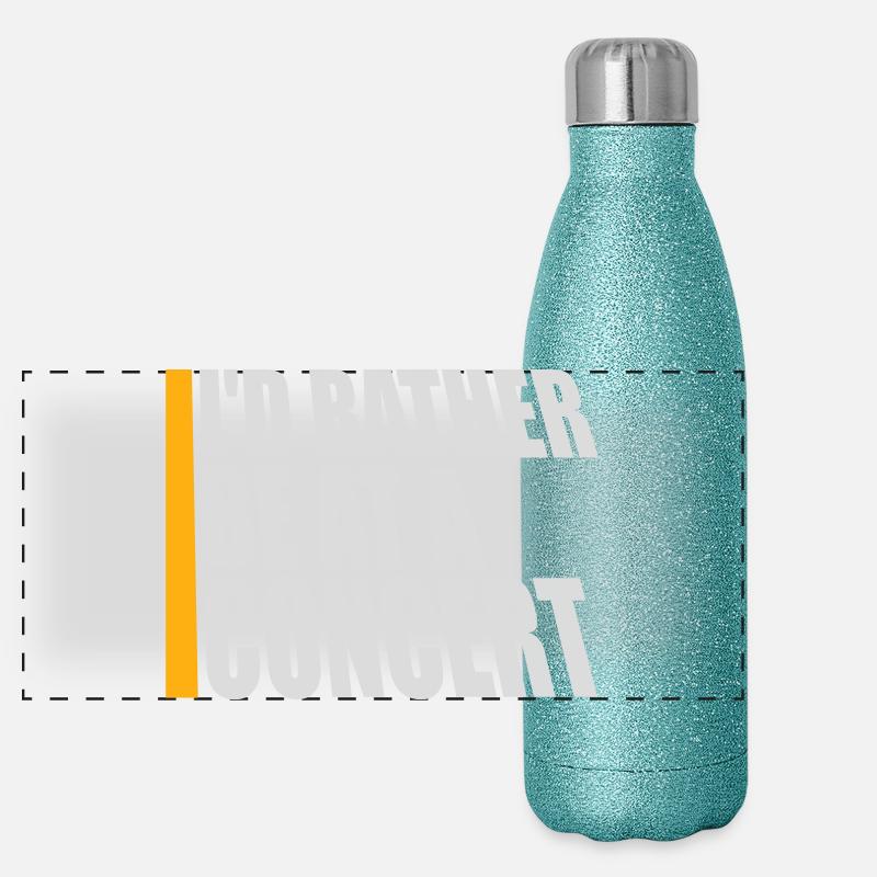 I'd Rather Be At A Concert Lustig Musik Konzert Panorama Glitzer Isolierflasche 500 ml