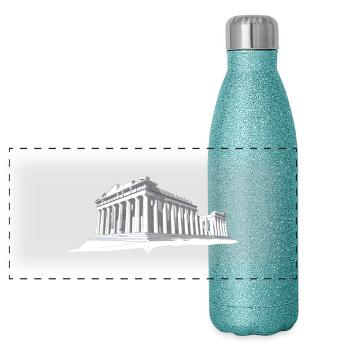 AKROPOLIS - Panorama Glitzer Isolierflasche 500 ml - Blau Glitzer - Vorne