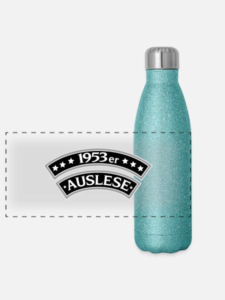 1953 / Auslese - Panorama Glitzer Isolierflasche 500 ml - Blau Glitzer - Vorne