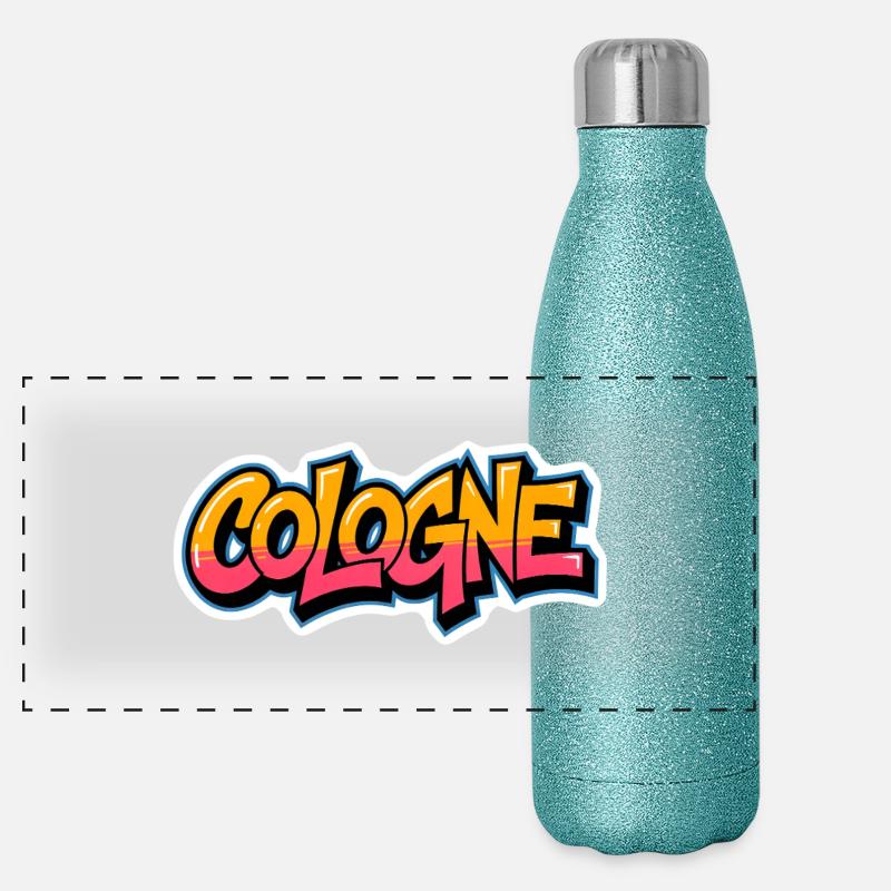 Cologne Graffiti Style | Köln Shirt Panorama Glitzer Isolierflasche 500 ml