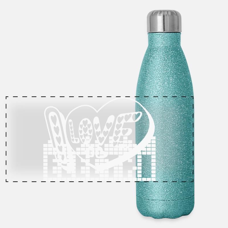 i love Gourde isotherme panoramique pailletée 500 ml