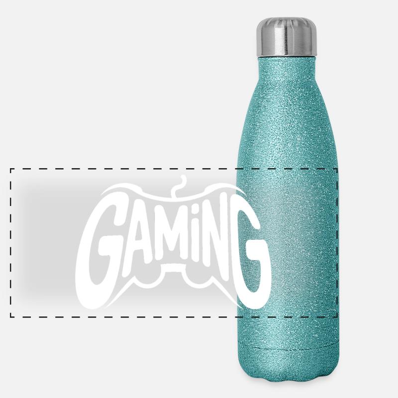 Jeux - Logo de manette cool Gourde isotherme panoramique pailletée 500 ml